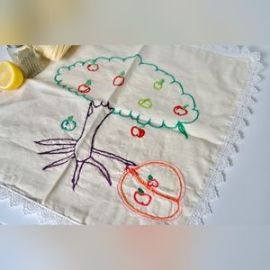 Apple Tree - Hand Embroidered Napkin